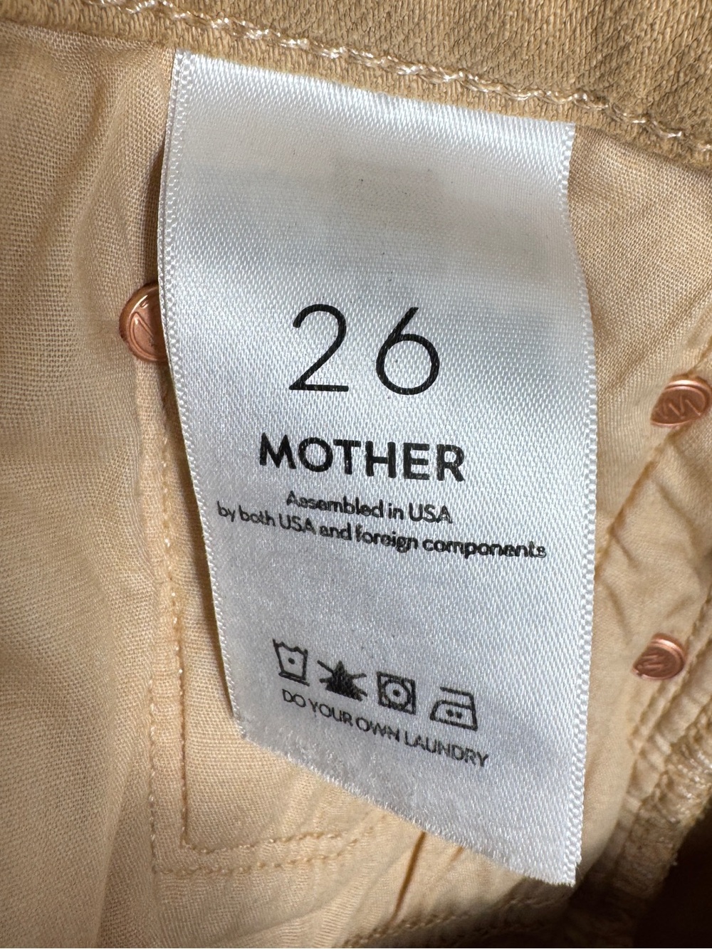 MOTHER High Waisted Weekender Skimp in Second Chance (Sand), Size 26 - Picture 12 of 13